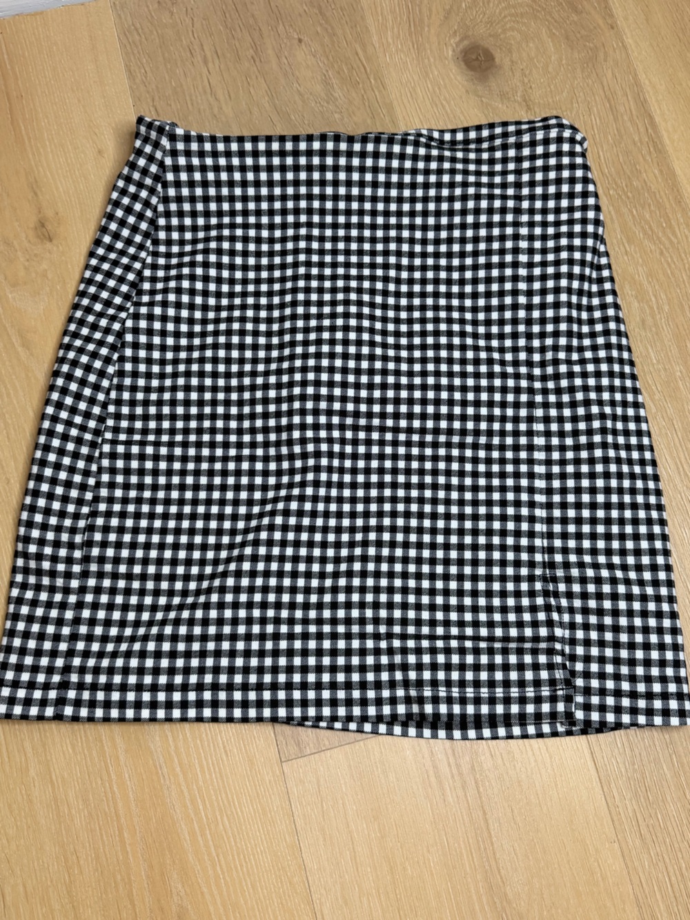 Shinestar Black and White Gingham Mini Skirt